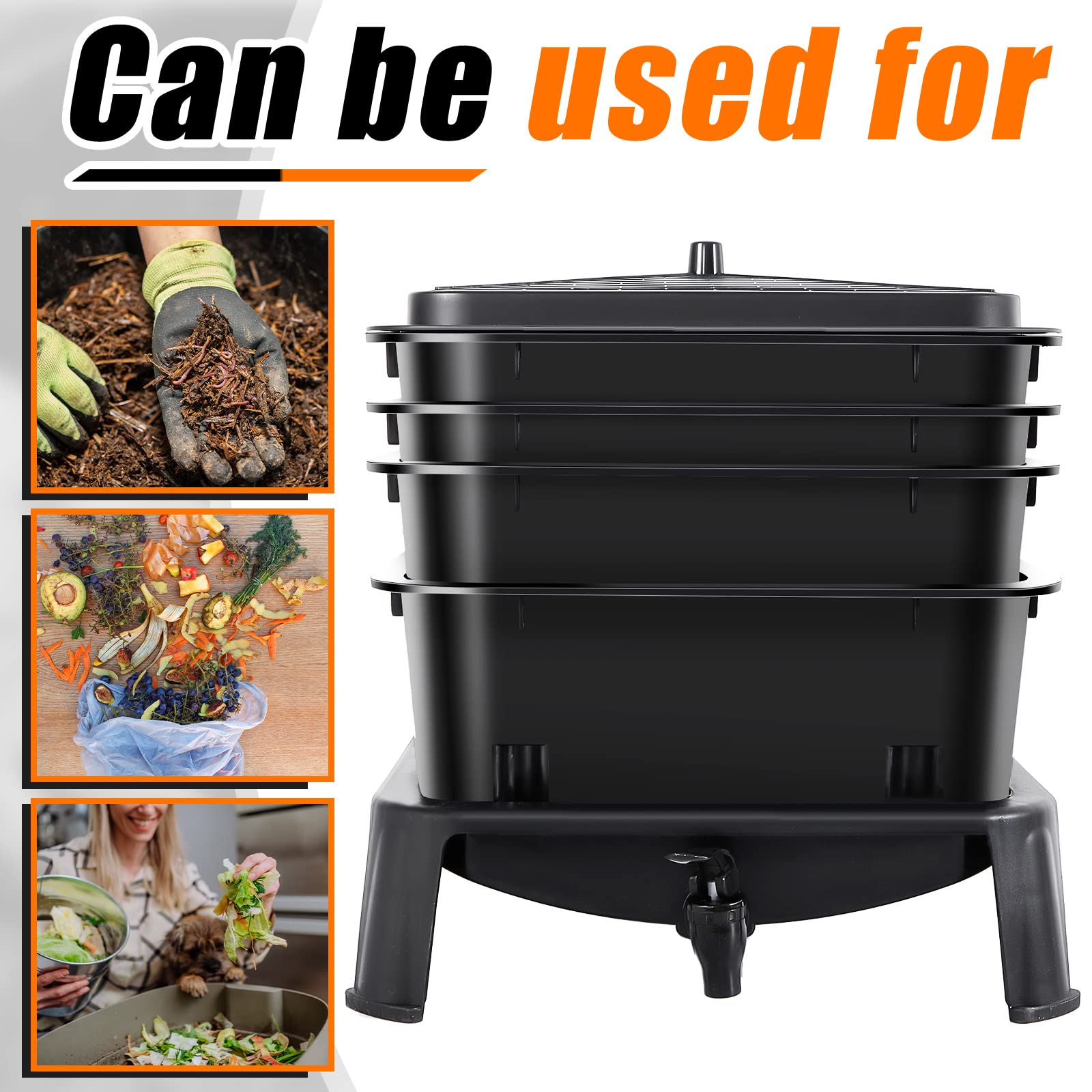 4 Trays Worm Composter For Indoor And Outdoor 4Gardens   71IgXfskMTL 